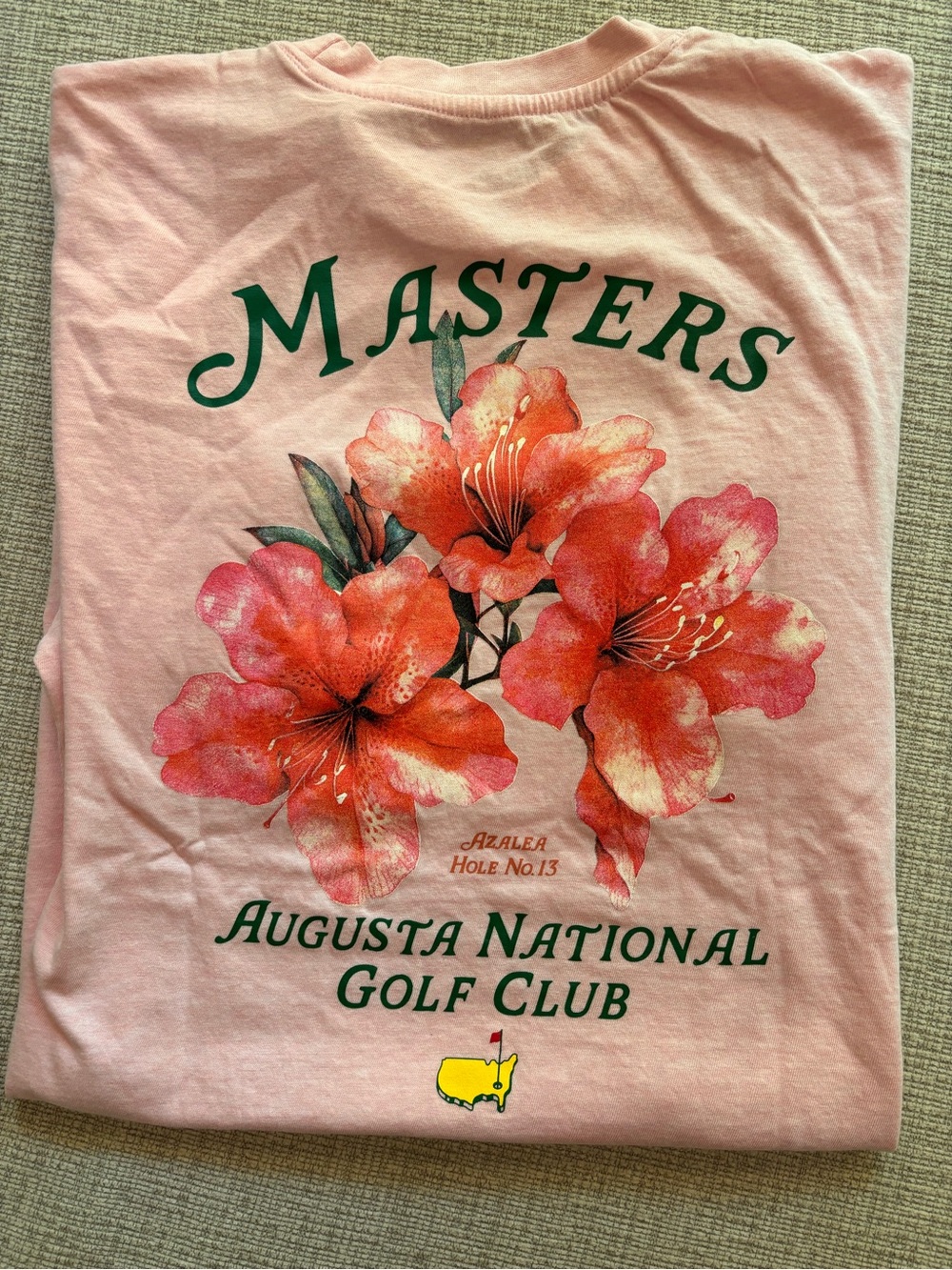 2026 Official Pink Masters Azalea T-shirt Augusta National Golf Medium Hole 13.